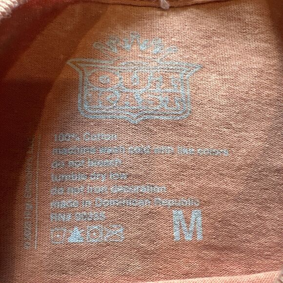 Y2K OUTKAST Orange Cotton Crew Neck Short Sleeve Distressed T-Shirt Size Medium - Picture 7 of 9